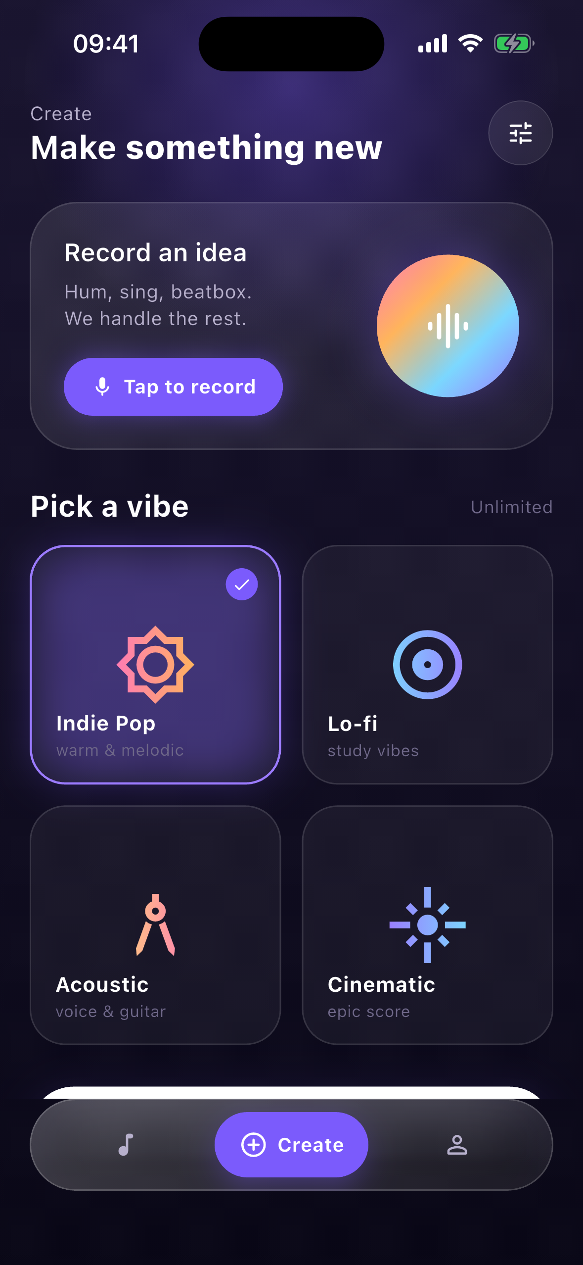 AUVIO recording screen