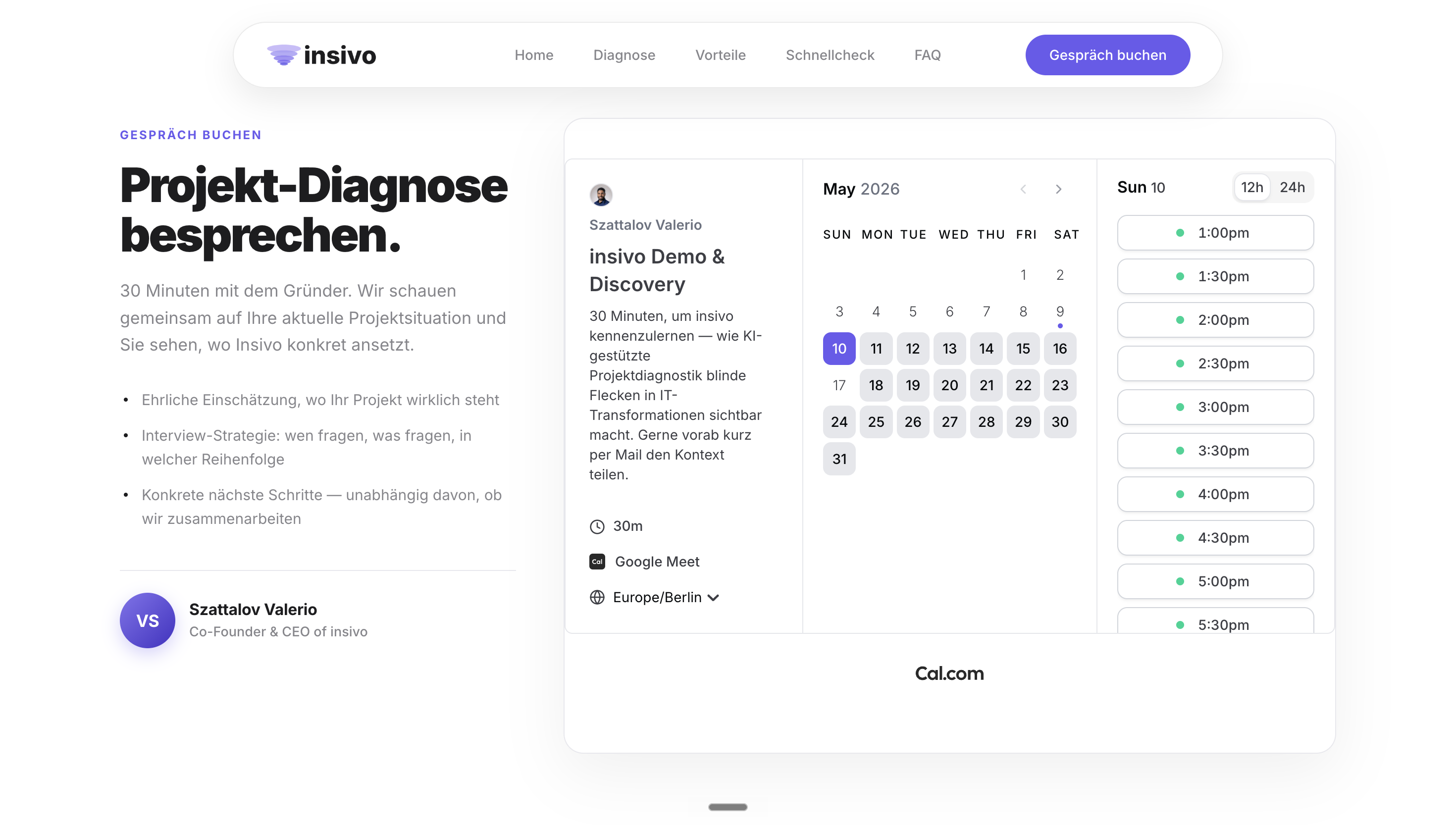 Insivo App booking and consent flow